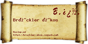 Brückler Ákos névjegykártya