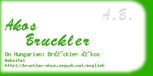 akos bruckler business card